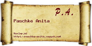 Paschke Anita névjegykártya